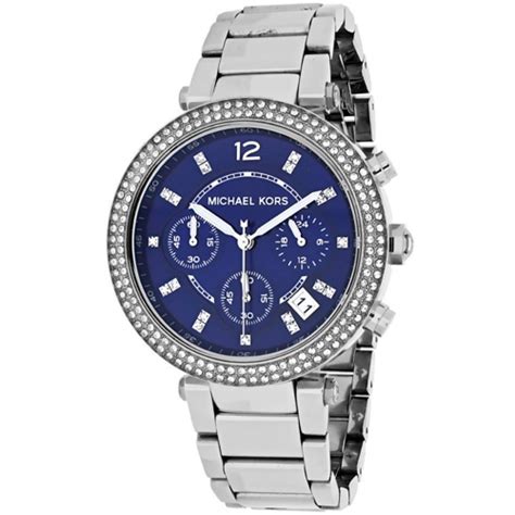 michael kors watches men silver light blue face